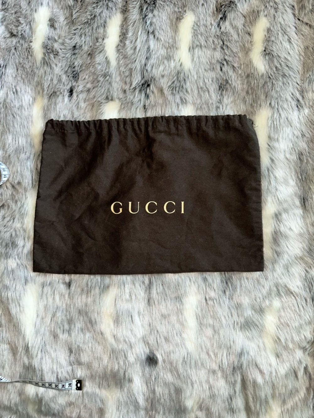 Gucci brown drawstring travel storage  dust bag never used